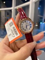 Cartier Crocodile Leather Strap 31MM Swiss Quartz Movement Women White Watch